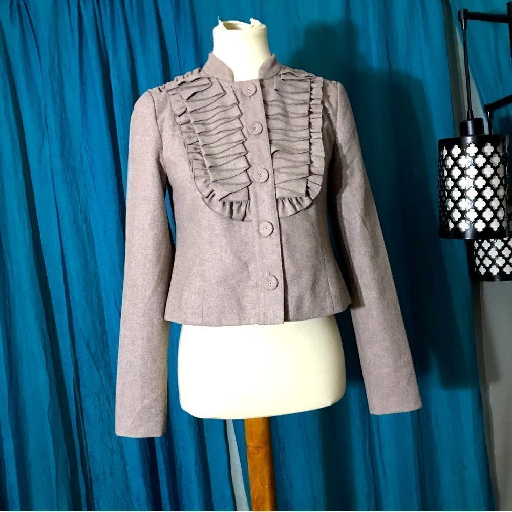 Anthropologie-Tabitha Pleated as You Please Blazer Jacket Size 2